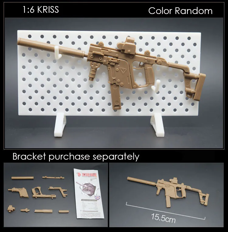 1:6 пистолет в сборе 1/6 оружие Модель MP5 MP40 УЗИ пистолет-пулемет Пластик пистолет военный симулятор игрушки Цвет в случайном порядке - Цвет: KRISS