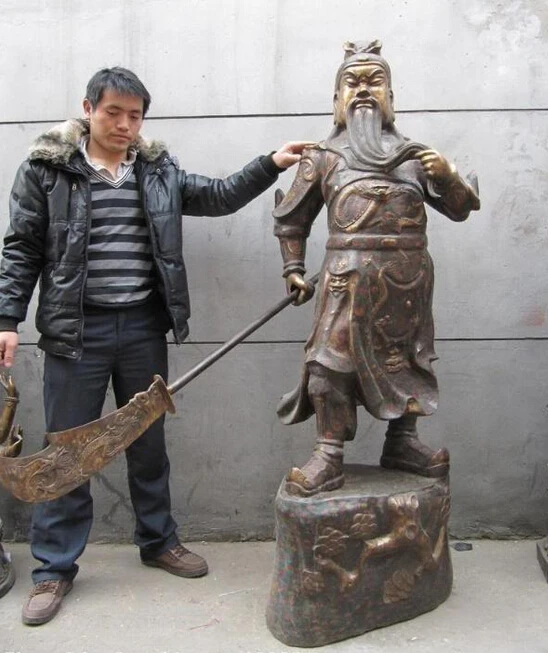 Китайские изысканные медные бронзовые Перегородчатые статуи дракона Гуан Гонг