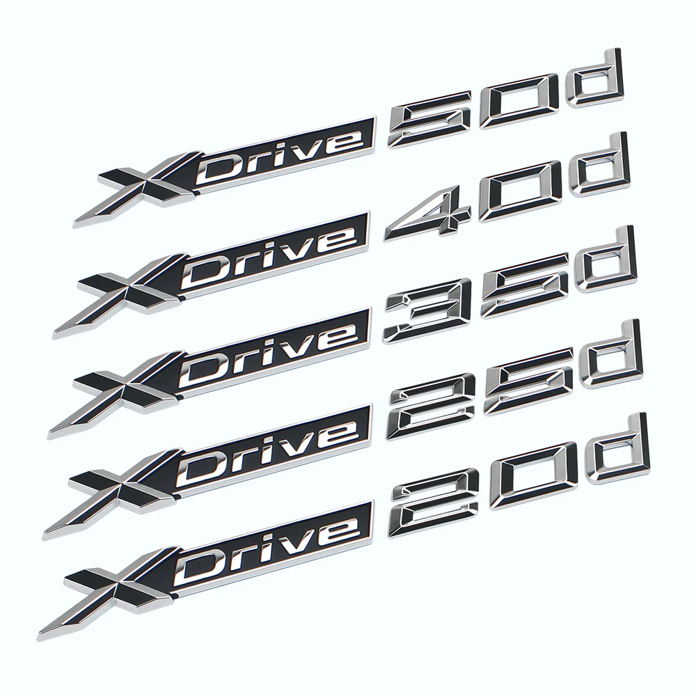 

X Drive 20d 25d 35d 40d 50d Car Sticker for BMW X1 X2 X3 X4 X5 X6 Z3 M5 M6 Auto Letter Emblem 3D Stickers Decal