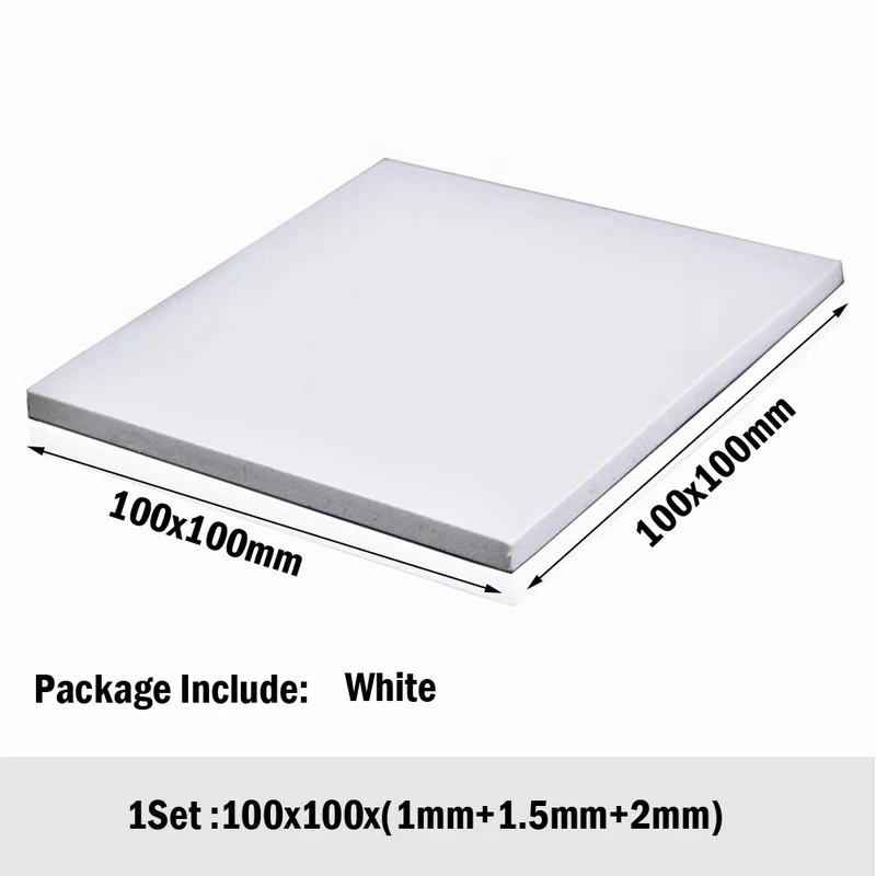 1mm 1.5mmm 2mm White 3 шт. 100x100 мм x 1 мм 1,5 мм 2 мм толщина термопрокладка процессор панель радиатора охлаждения Проводящий силиконовый теплоотвод силиконовая прокладка - Цвет: 1mm 1.5mmm 2mm White