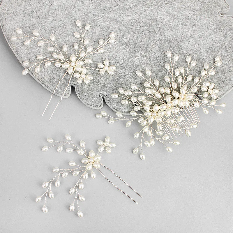Свадебная Заколка гребень для волос с жемчугом и жемчугом|bridal headpiece|hair pin setwedding hair