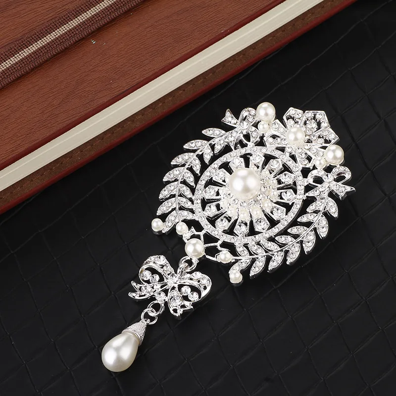 Креативная Цветочная жемчужная Брошь булавка в форме подсолнуха с кисточкой и