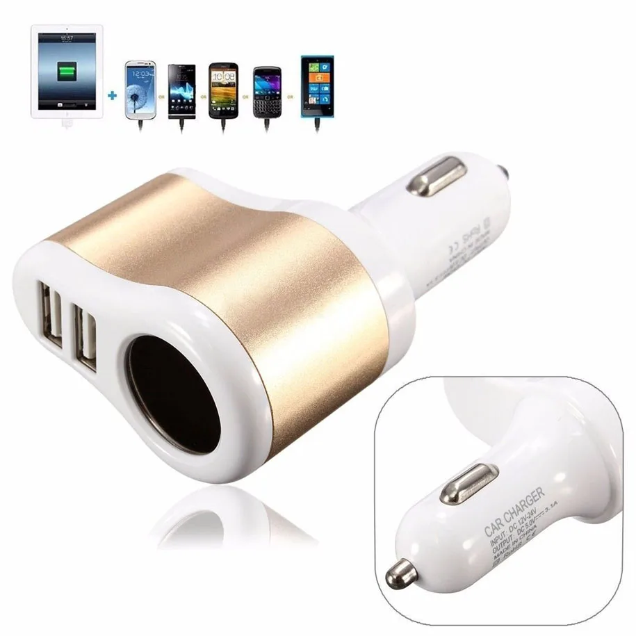 2017 Новинка 3.1A двойной 2 USB порта односторонний Автомобильный Прикуриватель