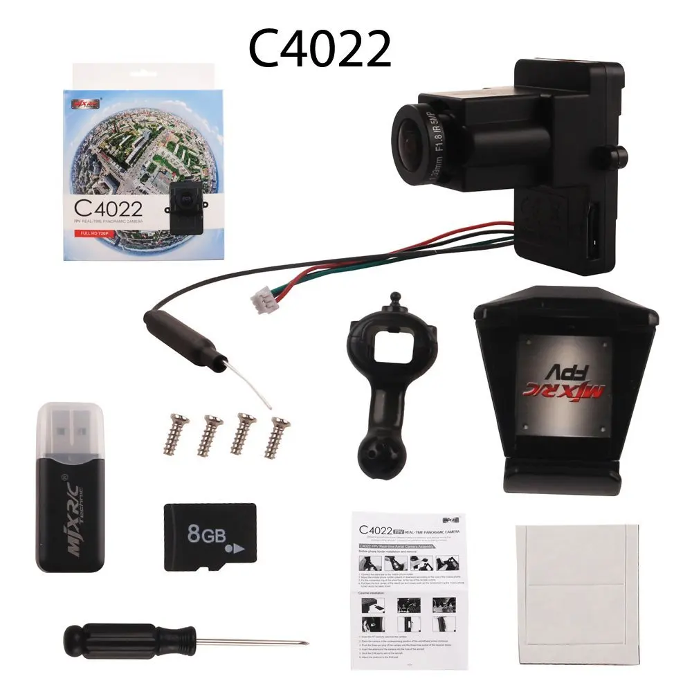 MJX C4022 FPV камера 720P 360 градусов WiFi панорамная воздушная для Bugs 3 B3 RC Дрон|Детали и