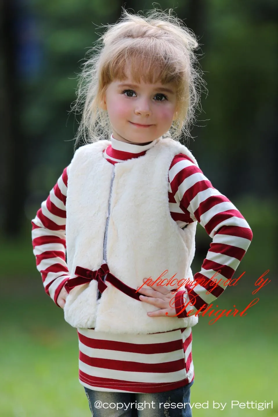New Arrival Girls Autumn Clothing Set 2 Pcs White And Red T-shirt Waistcoats Include Bow Sash Retail Children | Детская одежда и