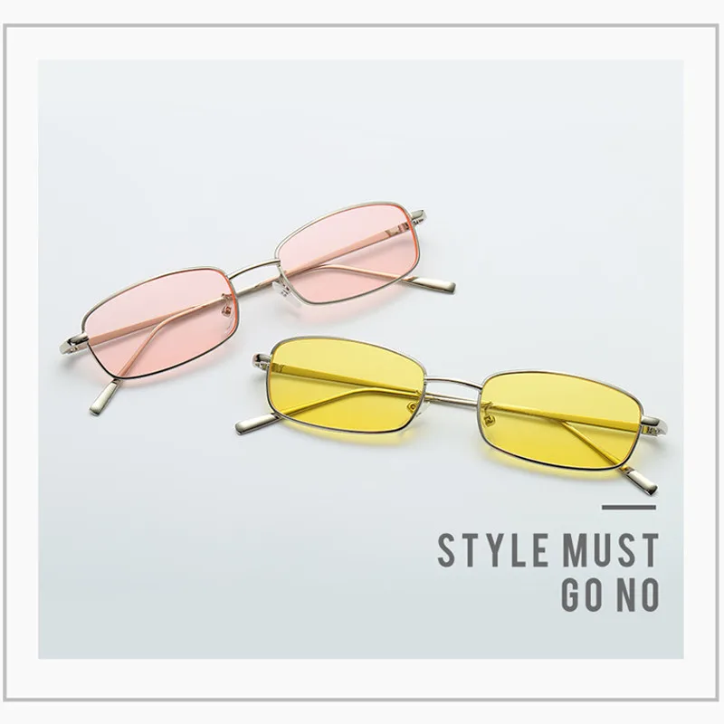 2018 прямоугольные маленькие солнцезащитные очки для женщин и мужчин фирменный