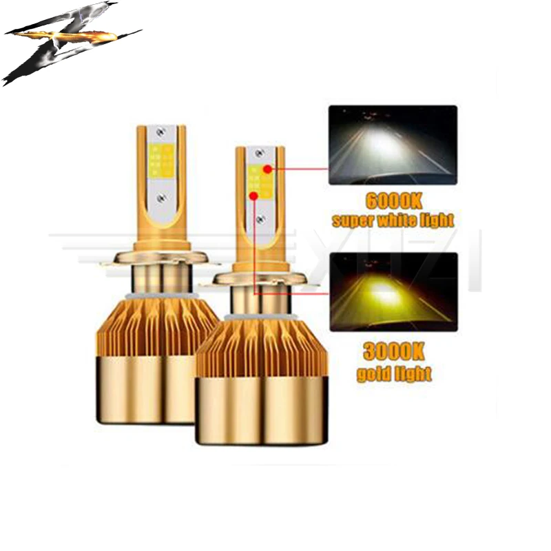 Светодиодный налобный фонарь 12 В H1 H3 H4 H7 H8 H11 HB3 HB4 3000 K 6000 9600LM|Передние LED-фары для