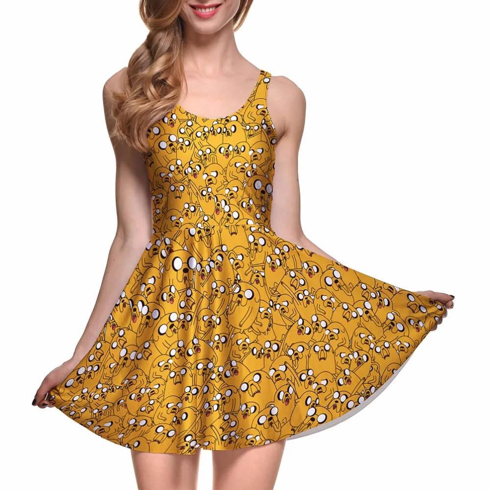 Женское летнее платье без рукавов зеленое с 3D принтом большие размеры|skater dress|dress