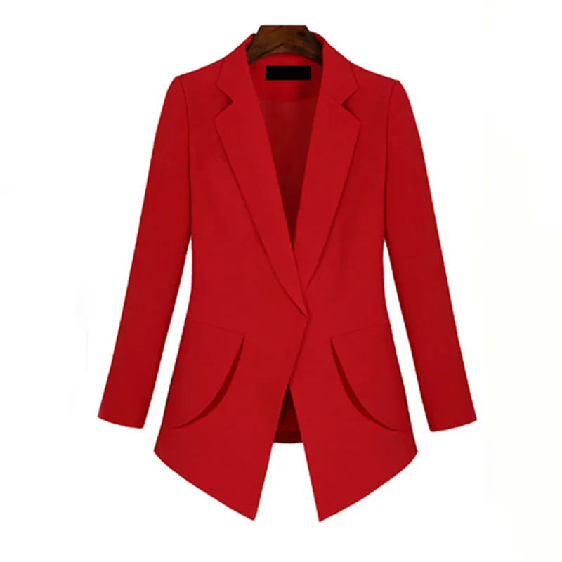 

2019 Autumn New Extra Large Code Women's Slim Red Women Suit Jacket Long Plus Size XL- 5XL Female Blazer Coat Lady Outerwear