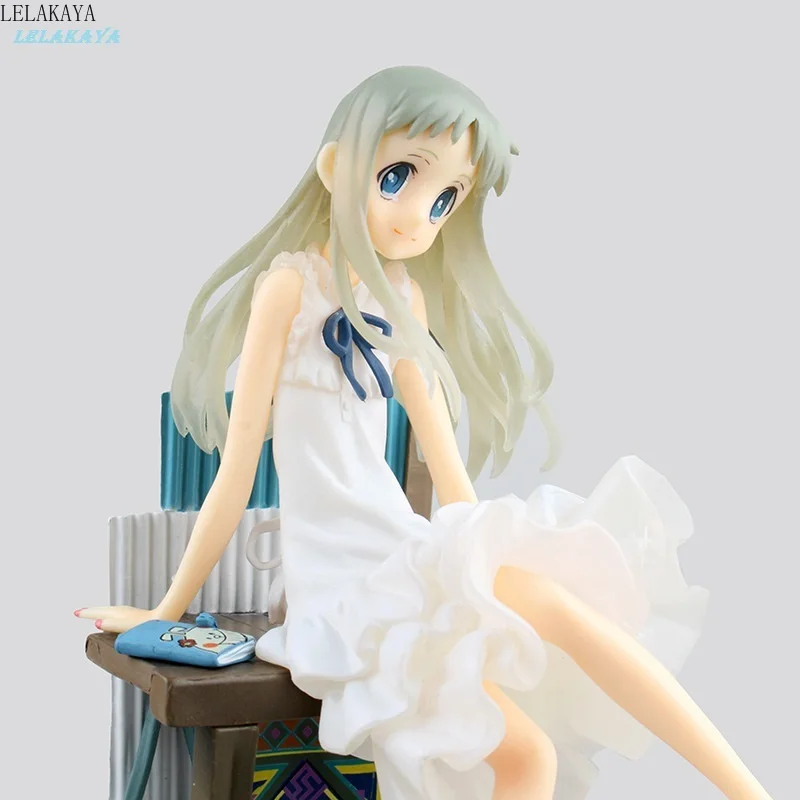 Аниме Anohana Honma Meiko Menma белое платье Сидящая версия модели ПВХ Аниме Фигурка модель сексуальная фигура кукла абсолютно новая