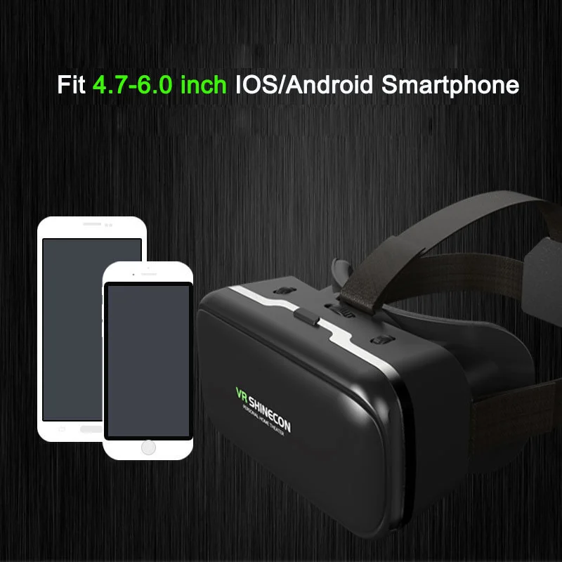 Shinecon 6 0 VR очки гарнитура Версия Очки виртуальной реальности 3D для шлема 4 7 дюймов