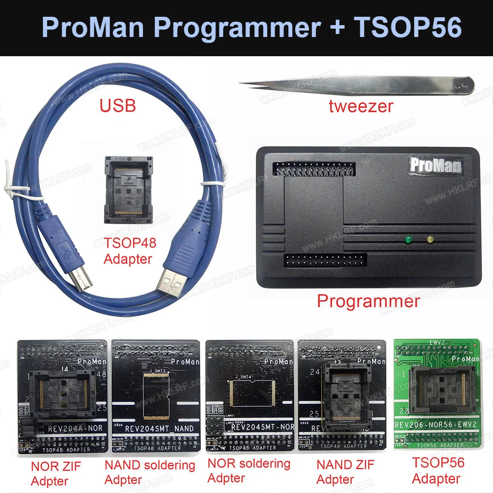 ProMan профессиональное Программирование NAND flash NAND NOR+ адаптер TSOP48+ TSOP56 адаптер TL86 PLUS программист высокая скорость программирования