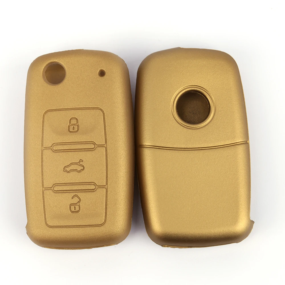 2018 3 Buttons Silicone Car Key Cover Case For Golf Bora Jetta POLO Passat Skoda Superb Octavia Fabia SEAT Ibiza Leon | Автомобили и