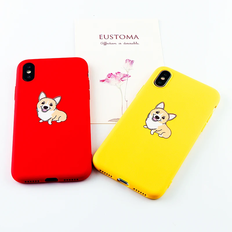 Забавный мобильный телефон чехлы для IPhone 6s 7 8 Plus X XS MAX XR чехол милый корги мягкий