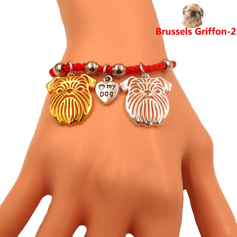 Женский/мужской браслет с подвеской в виде собаки грифона | Украшения и