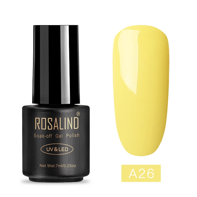 A26 ROSALIND Гель-лак для ногтей неоновый цветной набор для маникюра Полупостоянный УФ основа верхнее покрытие Гель-лак для ногтей гибридный - Цвет: A26