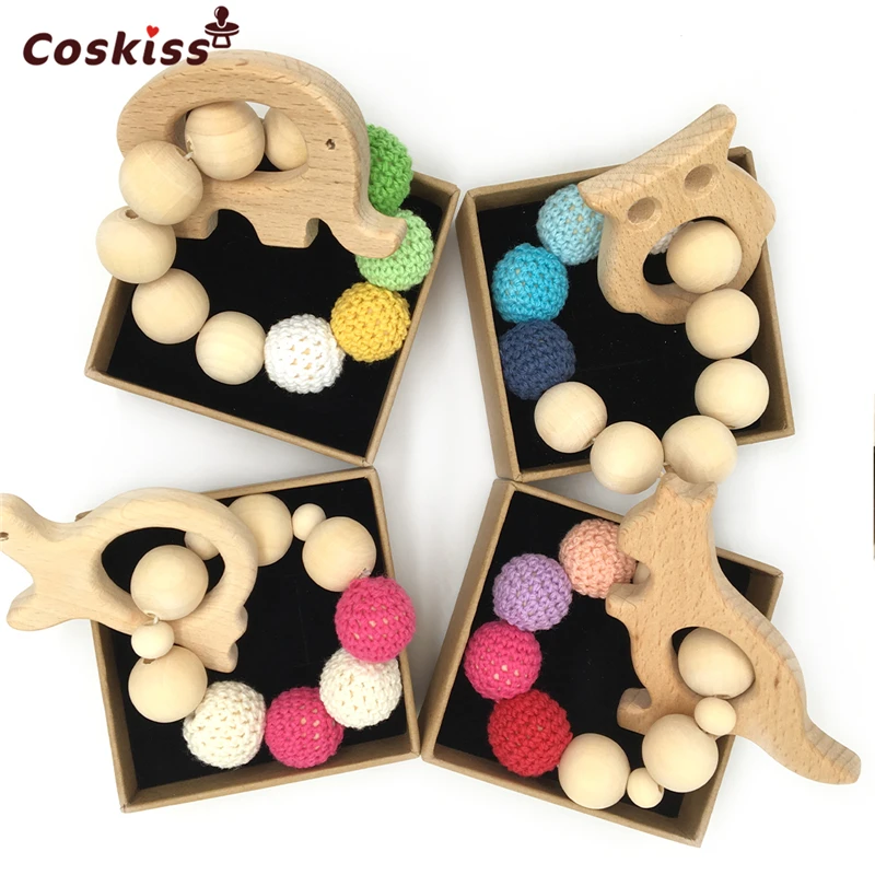 Вязаное крючком кольцо необработанный кленовый Прорезыватель с искусственным