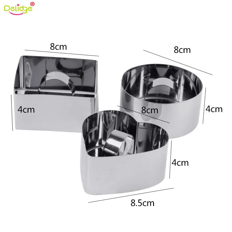 1 шт. 3 формы форма для Мусса из нержавеющей стали прямоугольная круглая в форме