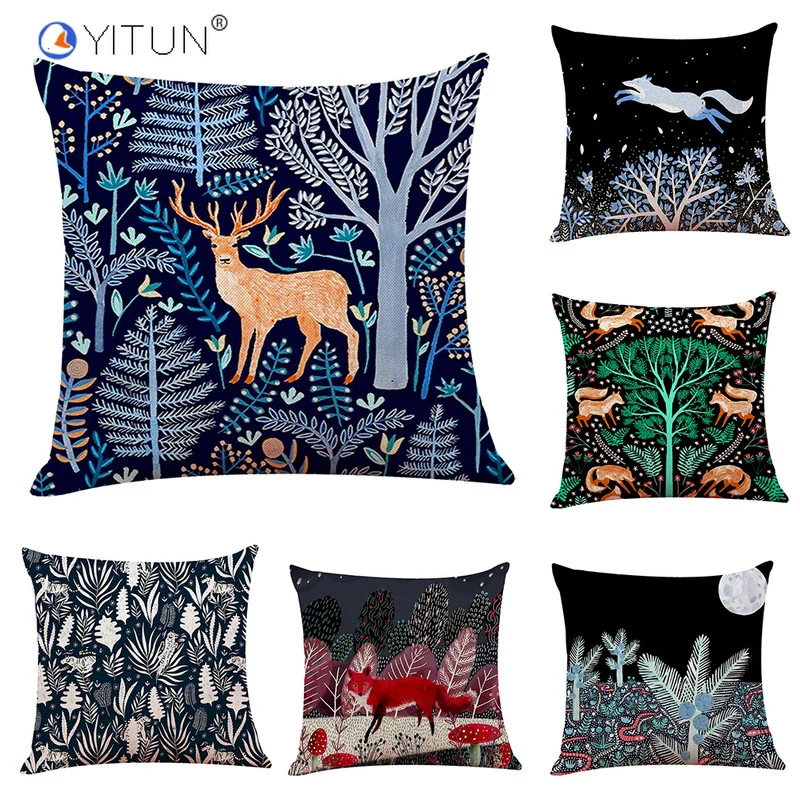 YITUN 45*45 живописные Чехлы для подушек Североевропейские с животными тканые