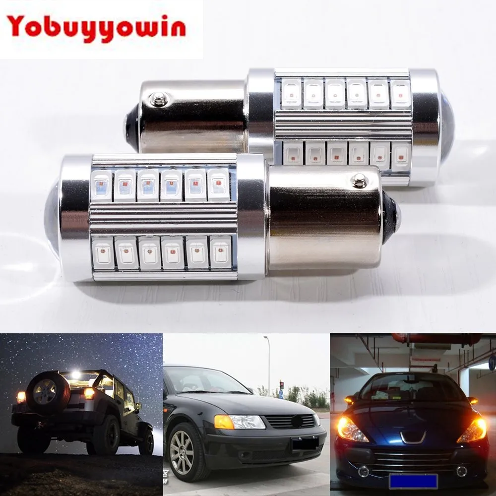 2x Bombillas 33 светодиодный 1156PY BAU15S 7507 CANBUS дневсветильник свет Ambar цвет лампа naranja SMD 5630