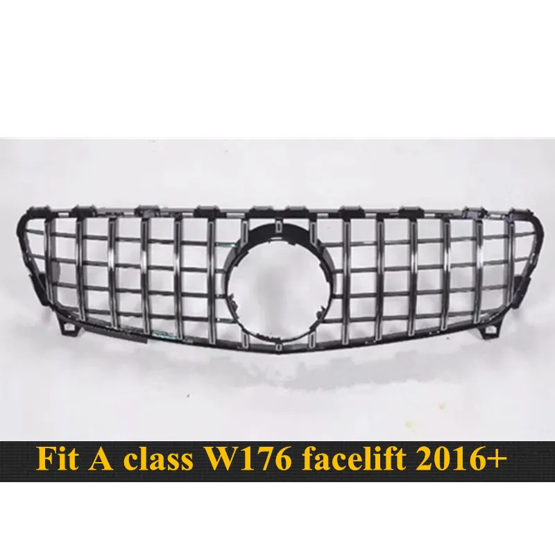 Решетка для переднего бампера GTR Style Mercedes W176 Facelift 2016 - 2018 A160 A180 A200 A250 A45 AMG передняя