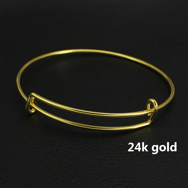 24k gold Очаровательный расширяющийся браслет на запястье DIY очаровательный провод регулируемый браслет для женщин подарок для взрослых 10 шт в партии золотой серебряный цвет - Окраска металла: 24k gold