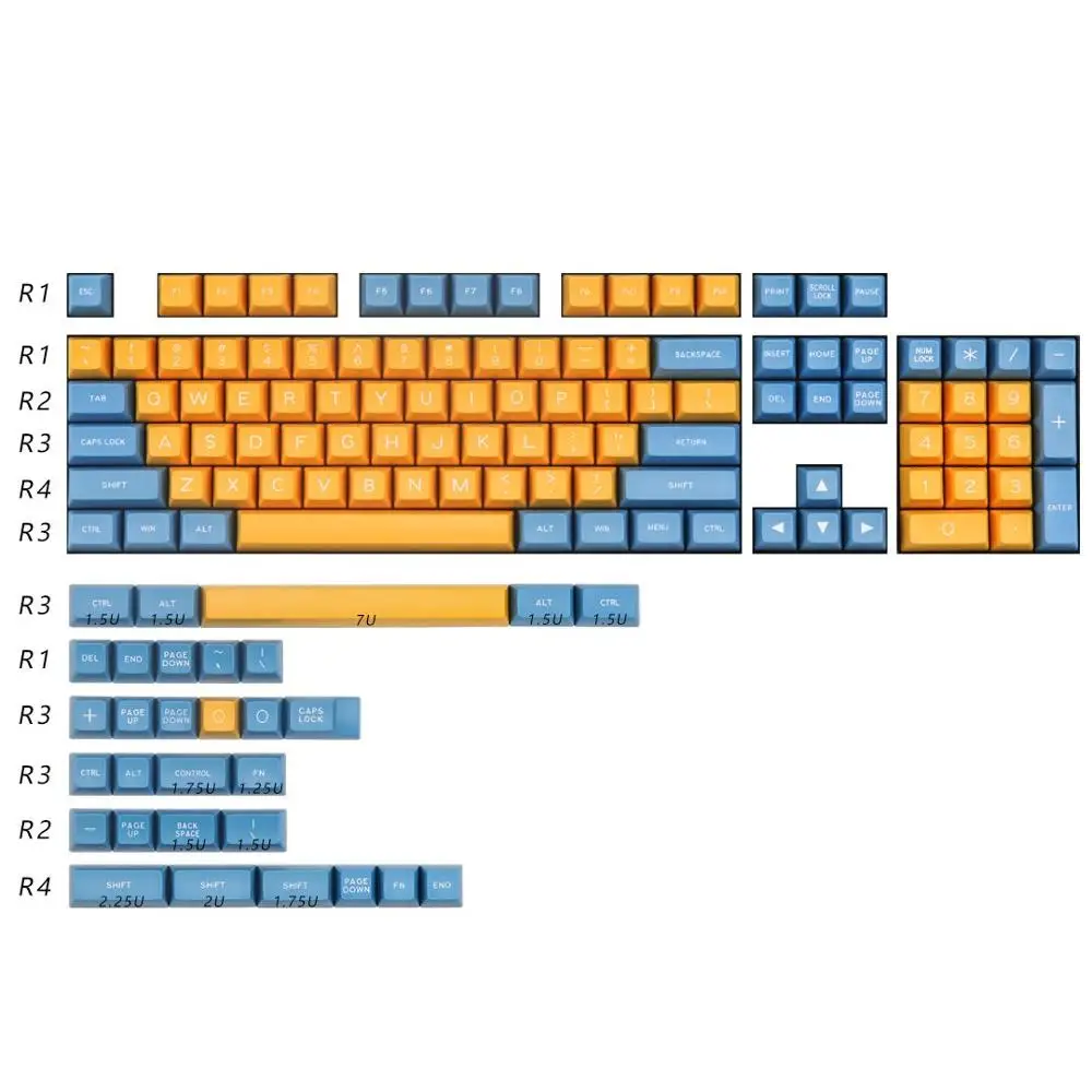 Набор ключей MAXKEY SA KA Doubleshot ABS 125 клавиш для механической клавиатуры cherry mx |