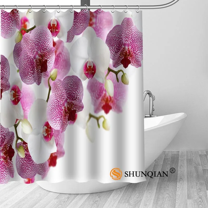 Shower Curtain Заказная занавеска для душа, цветок орхидеи, занавеска для ванной, высокое качество, полиэстер, занавеска для ванной, для дома, отеля, украшения для ванной комнаты - Цвет: Shower Curtain