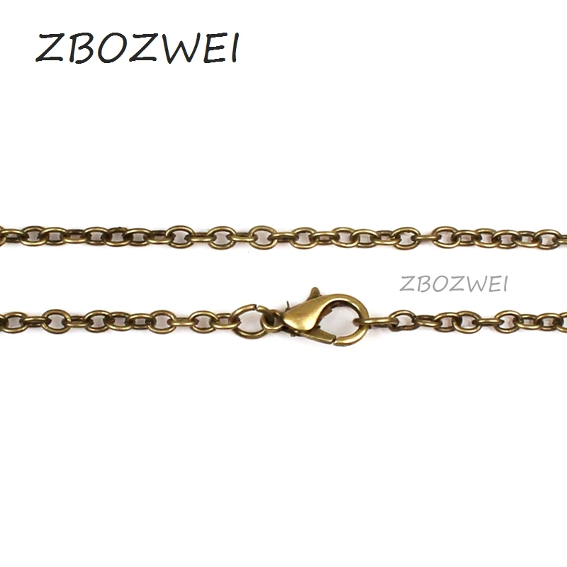 ZBOZWEI 10 шт./лот ширина 1 мм Огранка Rolo звено цепи черный/серебристый/бронзовый цвет цепи ожерелья для женщин/мужчин аксессуары