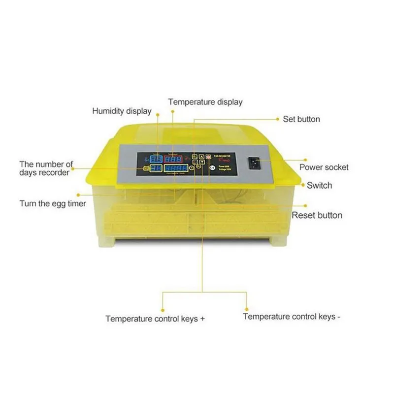 Авто выводные куриный инкубатор Многофункциональный светодиодный Дисплей яйцо