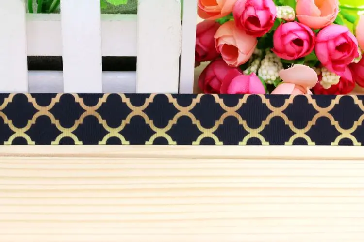 7/8'' 50yards gradient color Quatrefoil printed grosgrain ribbon hairbow headwear party decoration diy wholesale OEM 22mm H4610 | Дом и