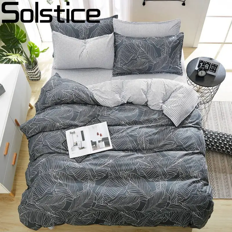 Solstice Bed Linen Mixed Color Cartoon Flowers Striped Lattice Style Cover Sheet Duvet Pillowcase 4pcs Bedding Set|4pcs bedding set|bedding setbed