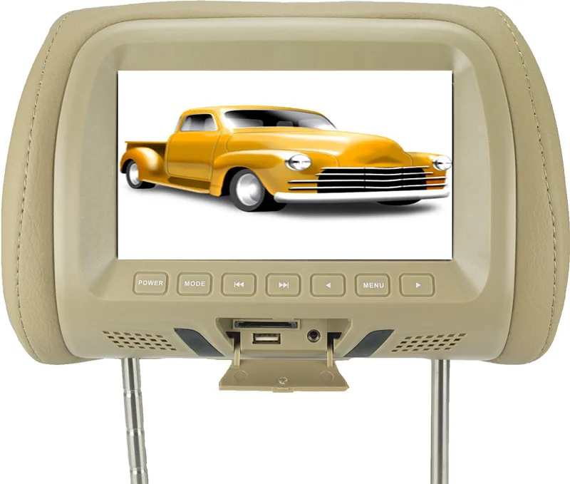 Beige 7 дюймов подголовник автомобиля монитор TFT-LED Экран Подушка монитор с AV USB SD MP5 FM Динамик бежевый/серый/ черный SH7048-MP5 - Цвет: Beige
