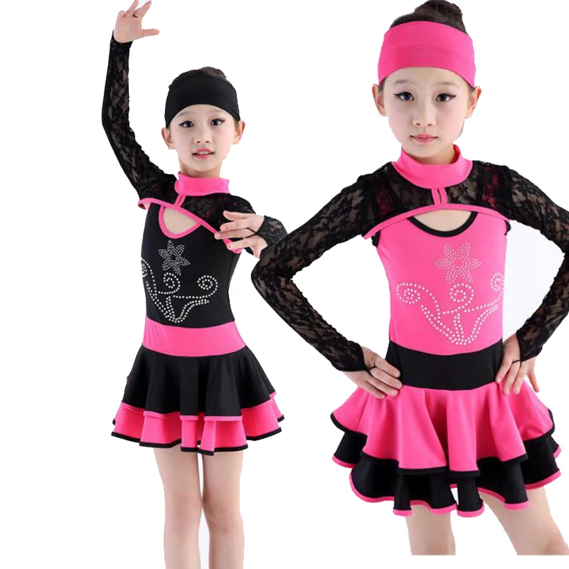 Новые Девушки латинские сальса танцы платье дети бальный представление вечерние