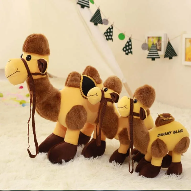 1pc 25-55cm 2 Patterns Real life Desert Camel figurine Plush stuffed camel dolls Home decoration sculptures Kid's Christmas gift | Игрушки