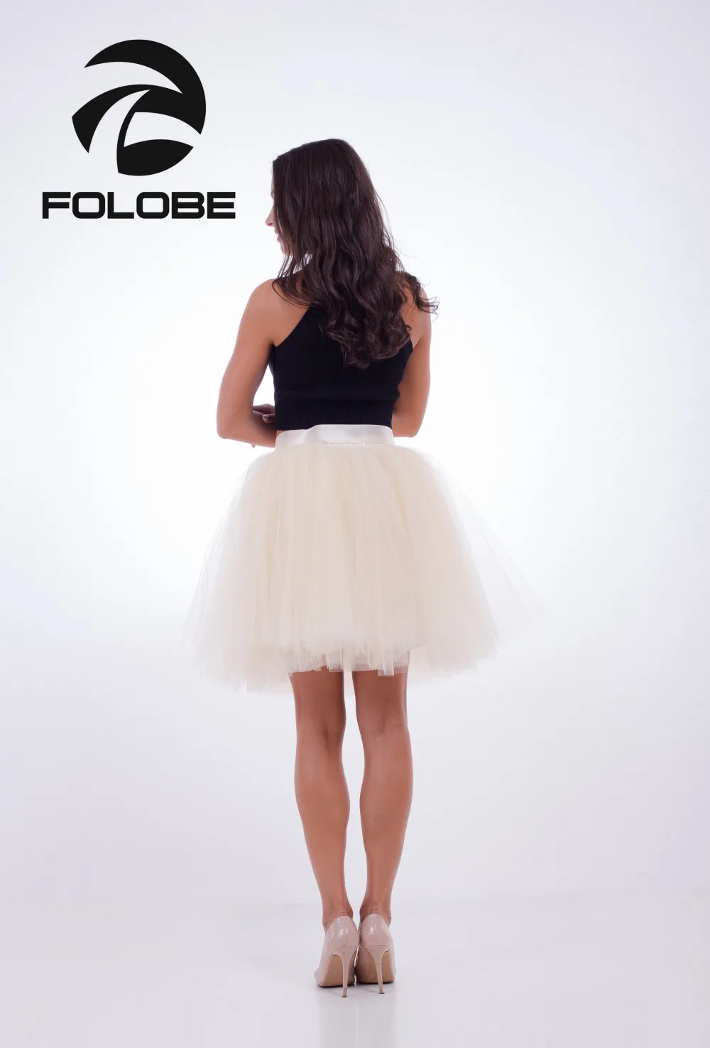 

FOLOBE Ivory Ballet Tutu Tulle Skirts Womens Adults High Waist Skirt Dancewear Vintage Lolita Petticoat faldas saias