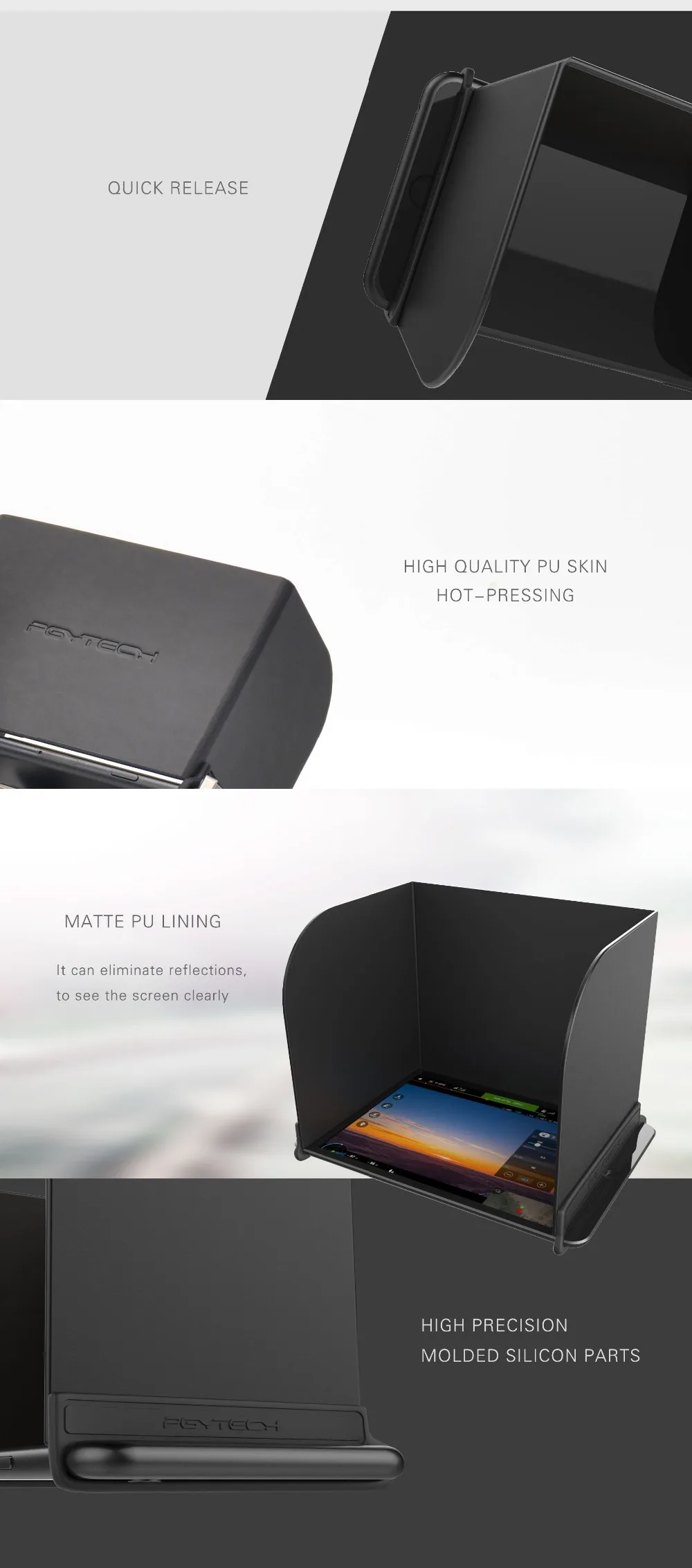 PGYTECH Mavic 2 Pro Mavic Air контроллер крышка монитора солнцезащитный козырек для DJI Mavic Pro/Spark защищен от солнца для DJI Phantom 4 Pro/4/3 Inspire 1/2