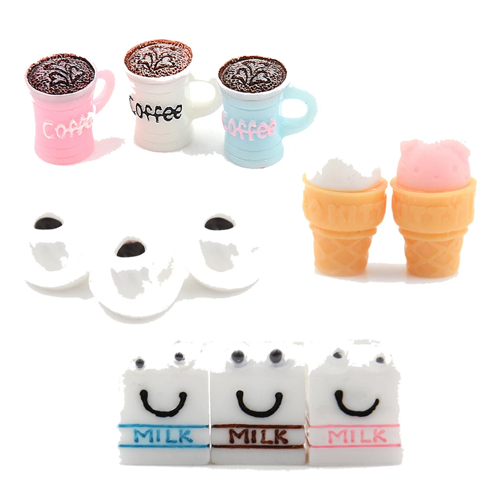 5 шт./компл. миниатюрные 3d-модели кофейных чашек из смолы мини-фигурки молочных