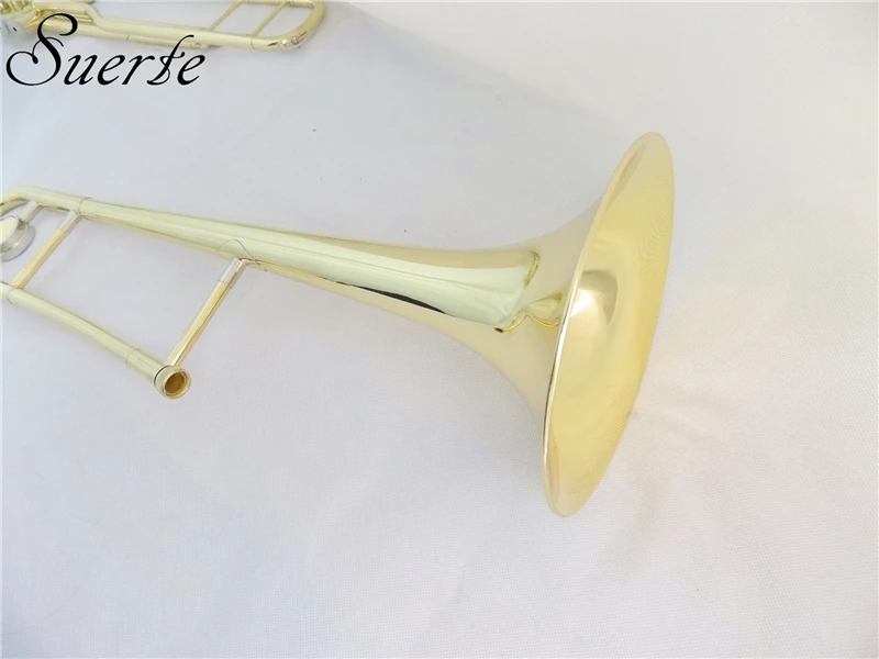 C Key Piston Trombone с корпусом мундштук желтый латунный корпус лак посеребренный