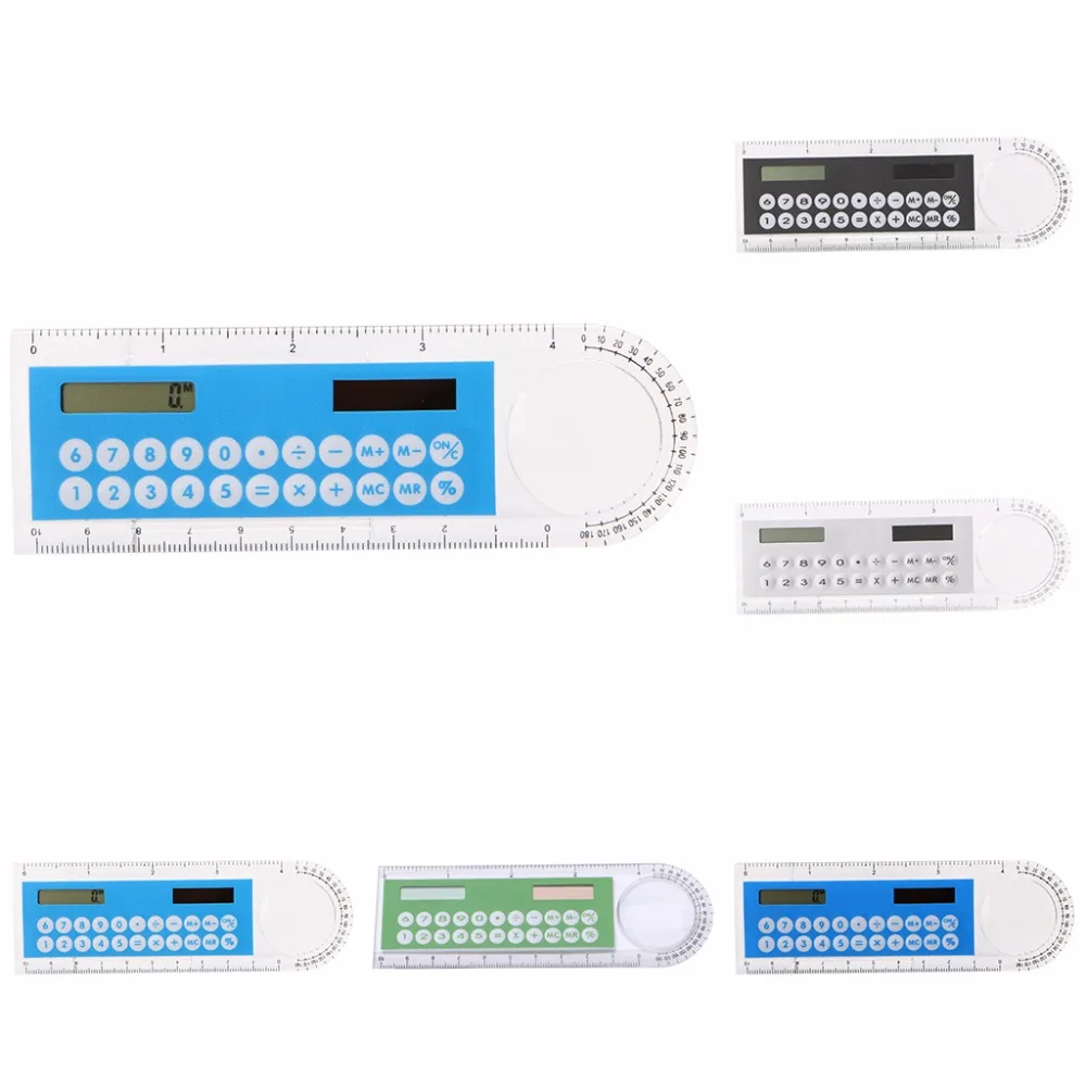 Многоцелевая цветная Студенческая линейка портативный мини калькулятор на