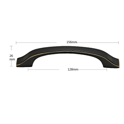 C-0944-128 Американский стиль латунные ручки и ручки для ящика шкафа кухонный шкаф ручки черные мебельные ручки фурнитура Аксессуары - Цвет: C-0944-128