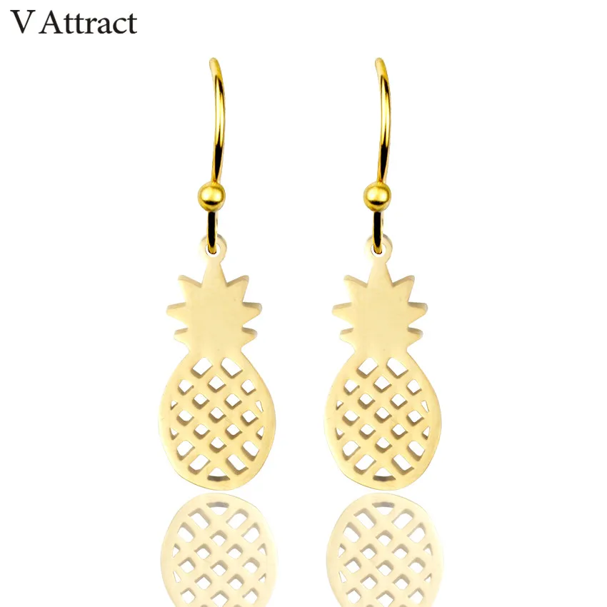 V привлечь Нежный Золотой ананас серьгу Для женщин Модные украшения 2017