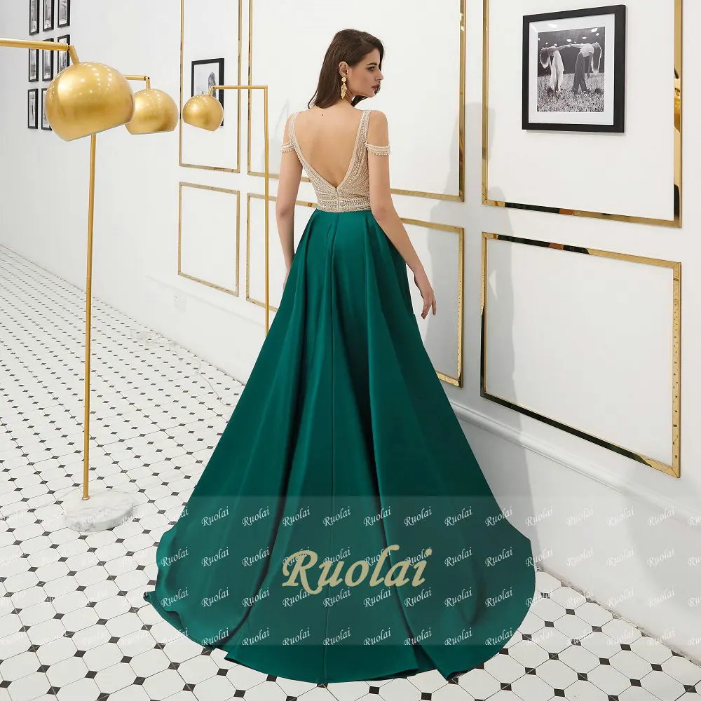 Трапециевидной формы Вечерние платья Длинные 2019 атласная юбка тяжелый вечернее