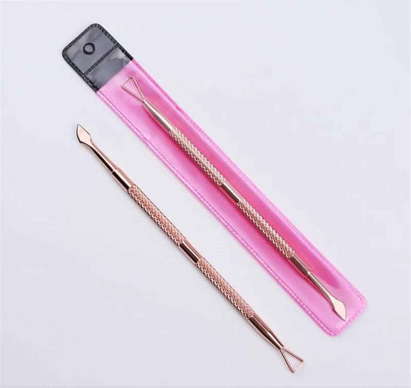 Средство для удаления кутикулы двусторонний УФ гель розовое золото|Пушеры