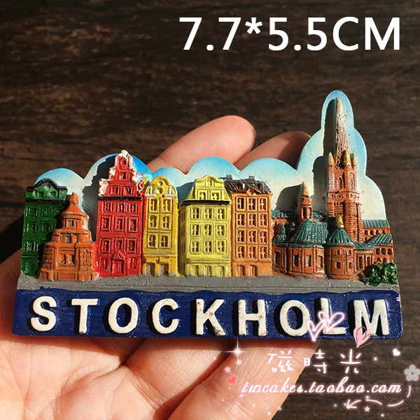 Европейский путешествия памяти Stockholm Швеция троянский холодильник магнит 3d магнит-наклейка на холодильник Путешествия Сувенир Кухня украшения