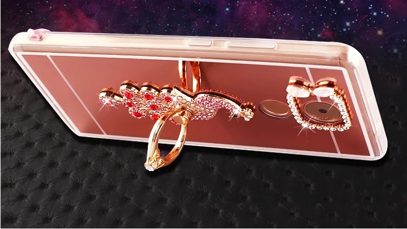 For Huawei P20 Pro Lite Peacock Heart Finger Ring Holder Mirror Case P10 P9 P8 Plus 2017 Honor 8 9 V8 Nova Cases |