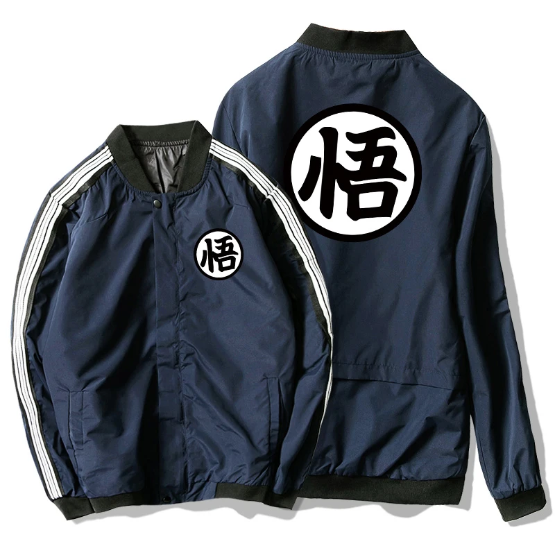 

Casual Jacket Men Fashion Goku Men Jacket Coat Pocket Button Bomber Black Gray Male Jackets Military Chaqueta Hombre