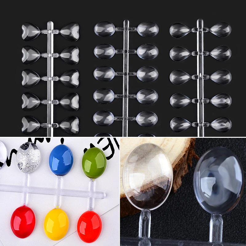 48 шт./компл. маникюрная пластина овальной формы с цветным дисплеем в форме сердца