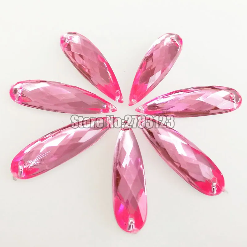 Pink 50 шт. 8x21 мм 7x28 мм DR высококачественные акриловые пришивные стразы с двумя отверстиями, diy/аксессуары для одежды - Цвет: Pink