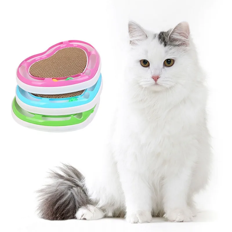

Funny Cat Grab Plate Interactive Toy Pet Heart-Shaped Toys with Catnip Bell Balls Catnip Toys